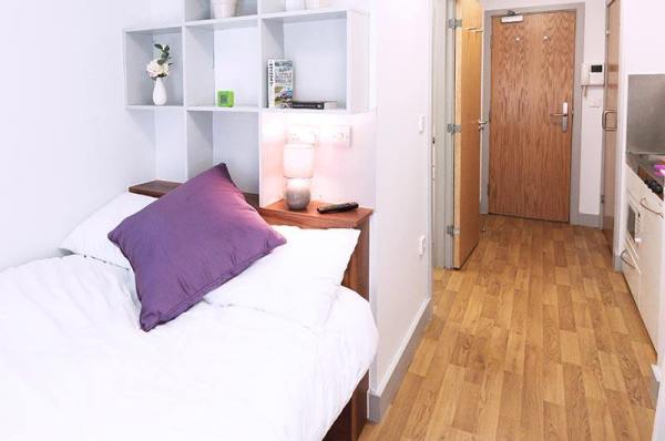 London student accommodation safety features,London student flats with a balcony.