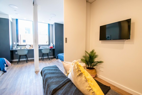 Furnished vs unfurnished student apartments in Toronto,Toronto student flats with a balcony.