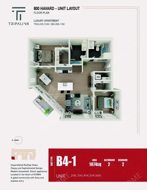 洛杉磯租房The Harper Apartments
