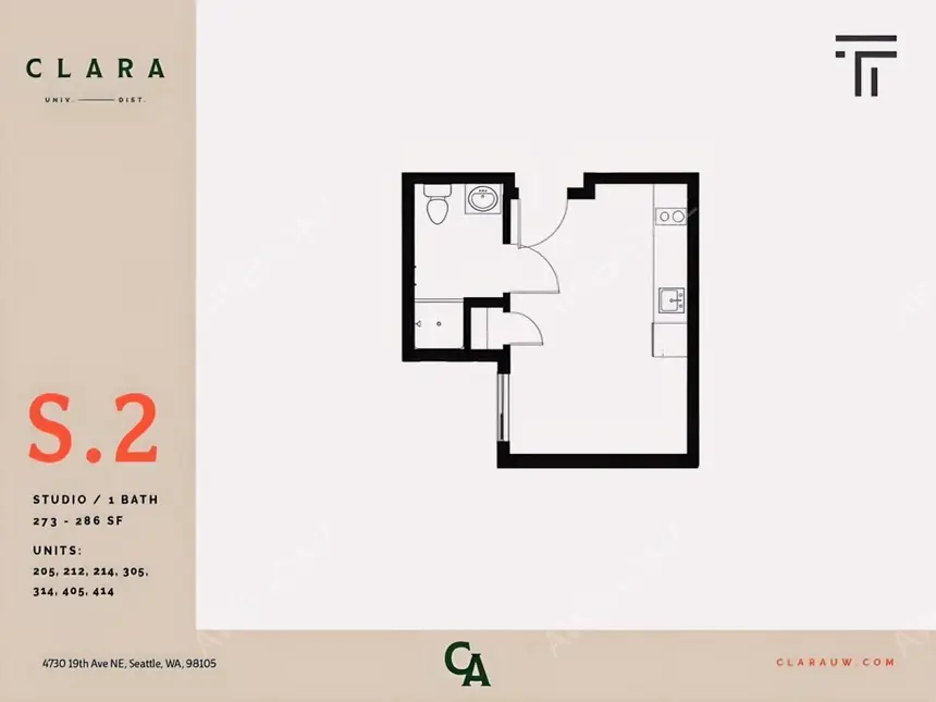 西雅圖租房Clara Apartments