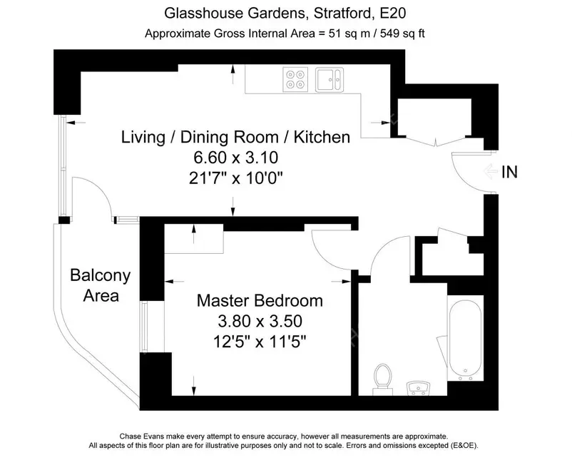 倫敦租房Glasshouse Gardens 1B