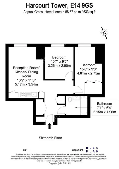 倫敦租房Harcourt Tower 2B