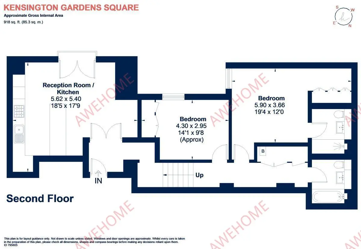 倫敦租房Kensington Gardens Square 2B