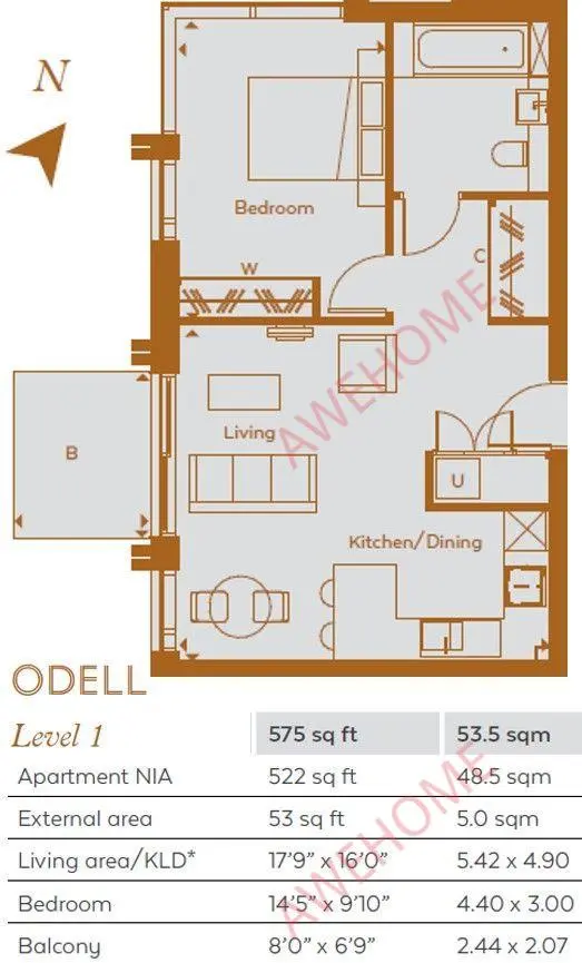 倫敦租房Odell House 1B