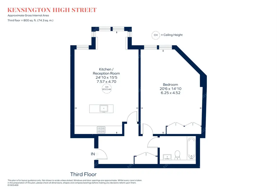 倫敦租房Kensington High Street 1B