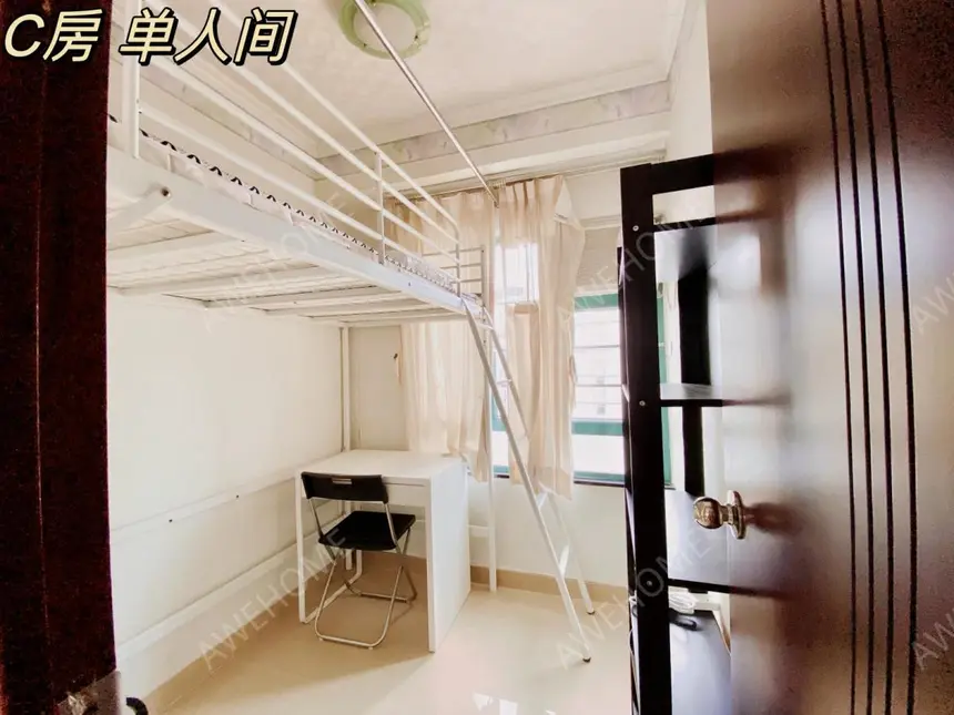 中國香港租房旺角 廣輝大廈25樓 四室一廚二衛 單人間x4(帶獨衛) 近都會理工城市浸會