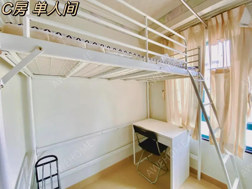 中國香港租房旺角 廣輝大廈25樓 四室一廚二衛 單人間x4(帶獨衛) 近都會理工城市浸會