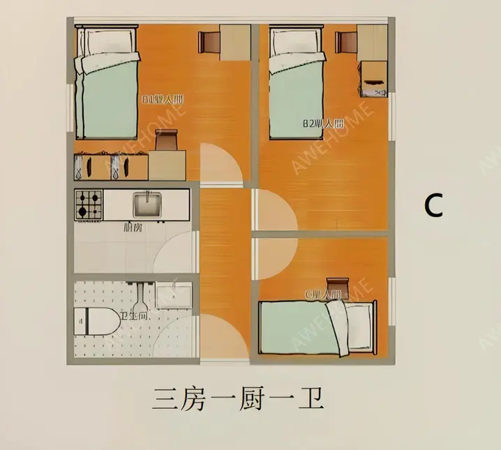 中國香港租房HereIN這裡學生公寓-熹熹-中慧居