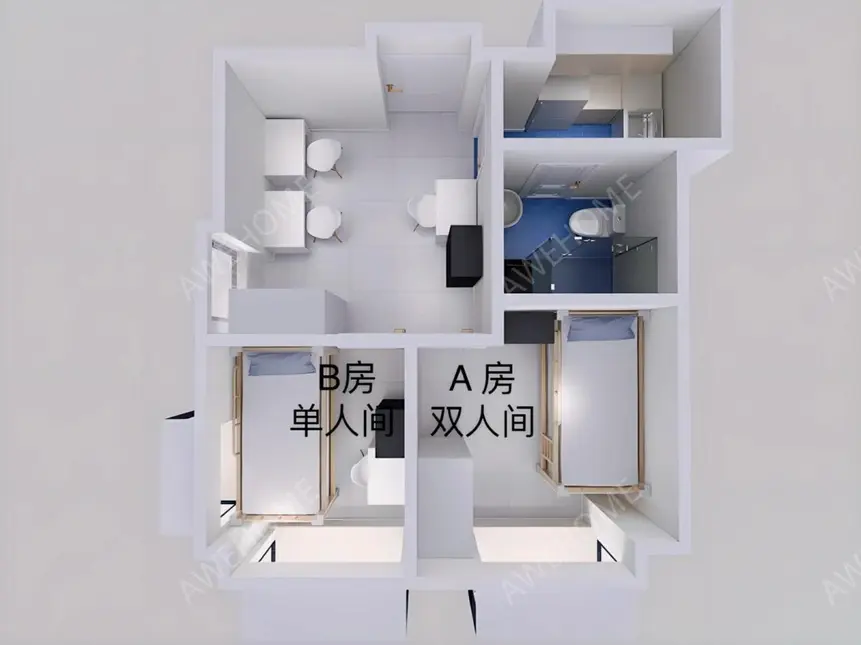 中國香港租房旺角 富達大廈11樓 兩室一廳 單人間雙人間近都會理工城市浸會