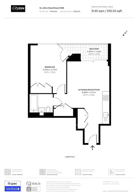 倫敦租房One St Johns Wood 1B