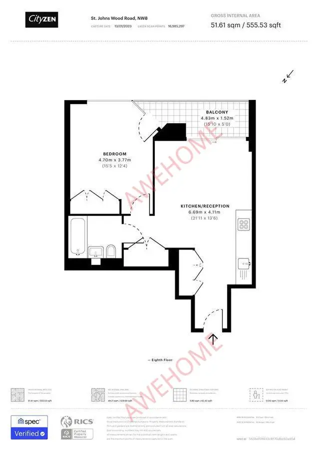 倫敦租房One St Johns Wood 1B