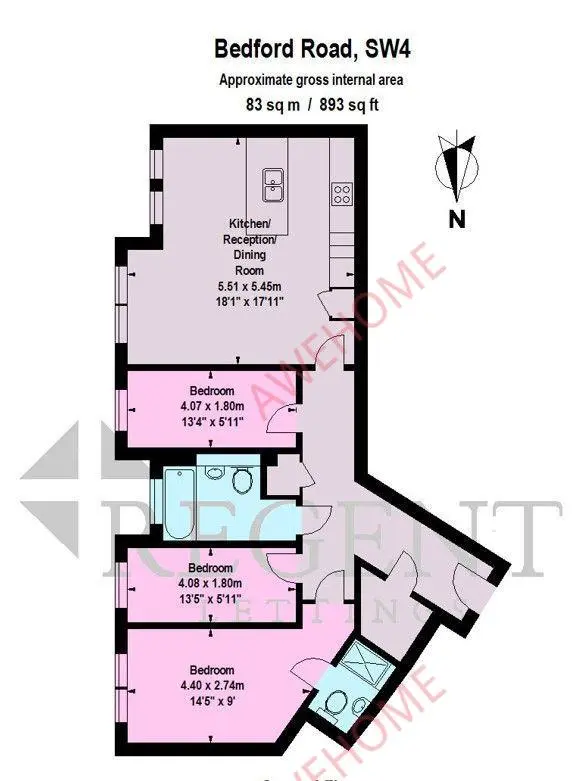 倫敦租房Cavendish Place 3B