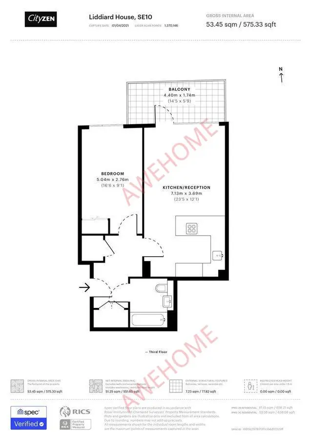倫敦租房Liddiard House 1B