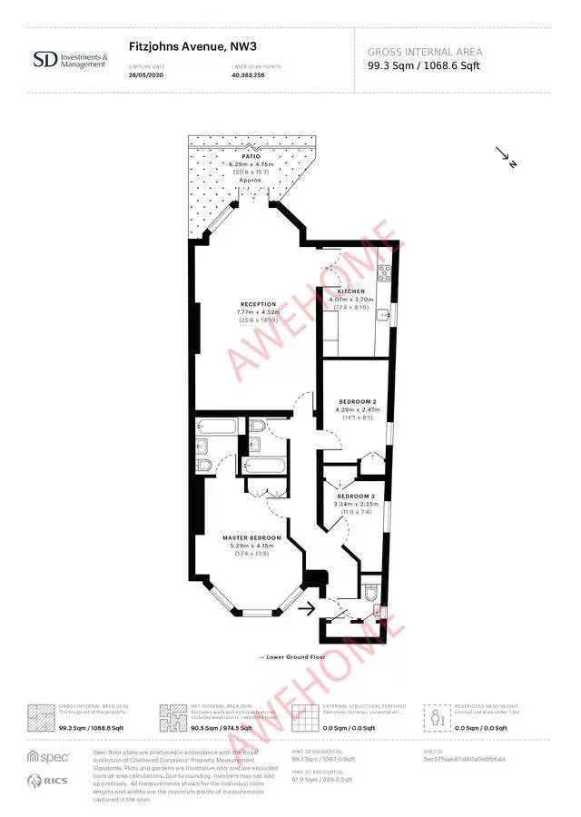 倫敦租房Fitzjohns Avenue 3B