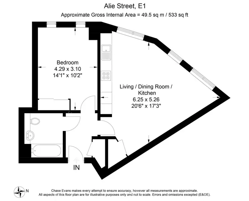 倫敦租房Alie Street 1B