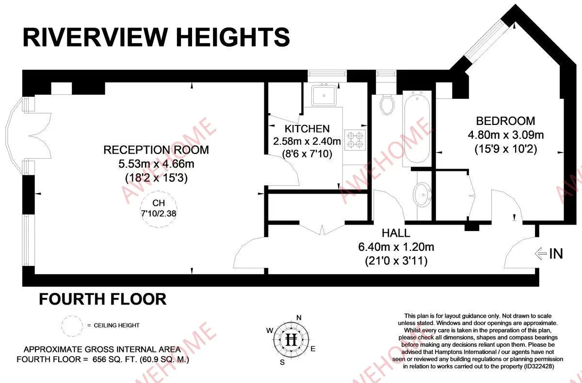 倫敦租房Riverview Heights 1B