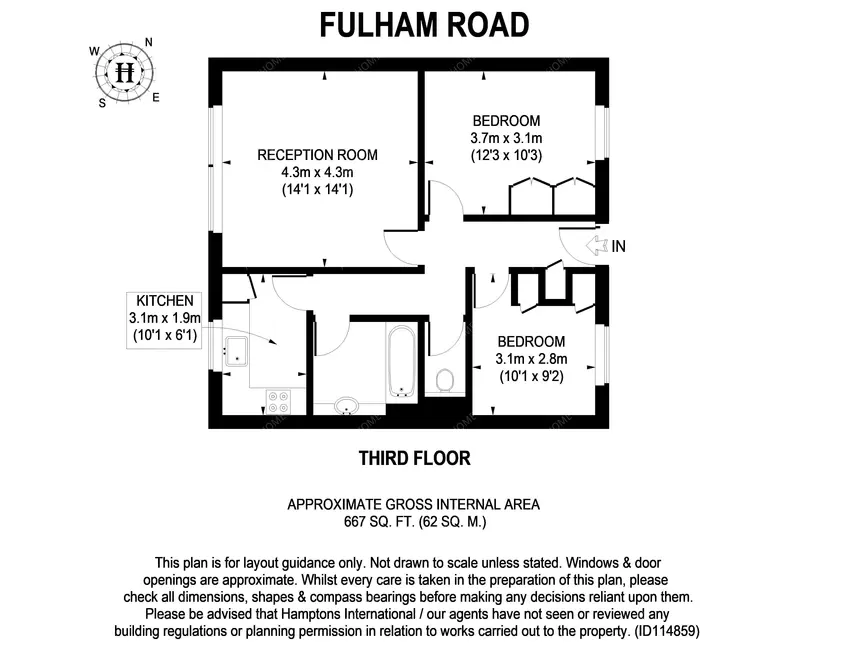 倫敦租房161 Fulham Road 2B