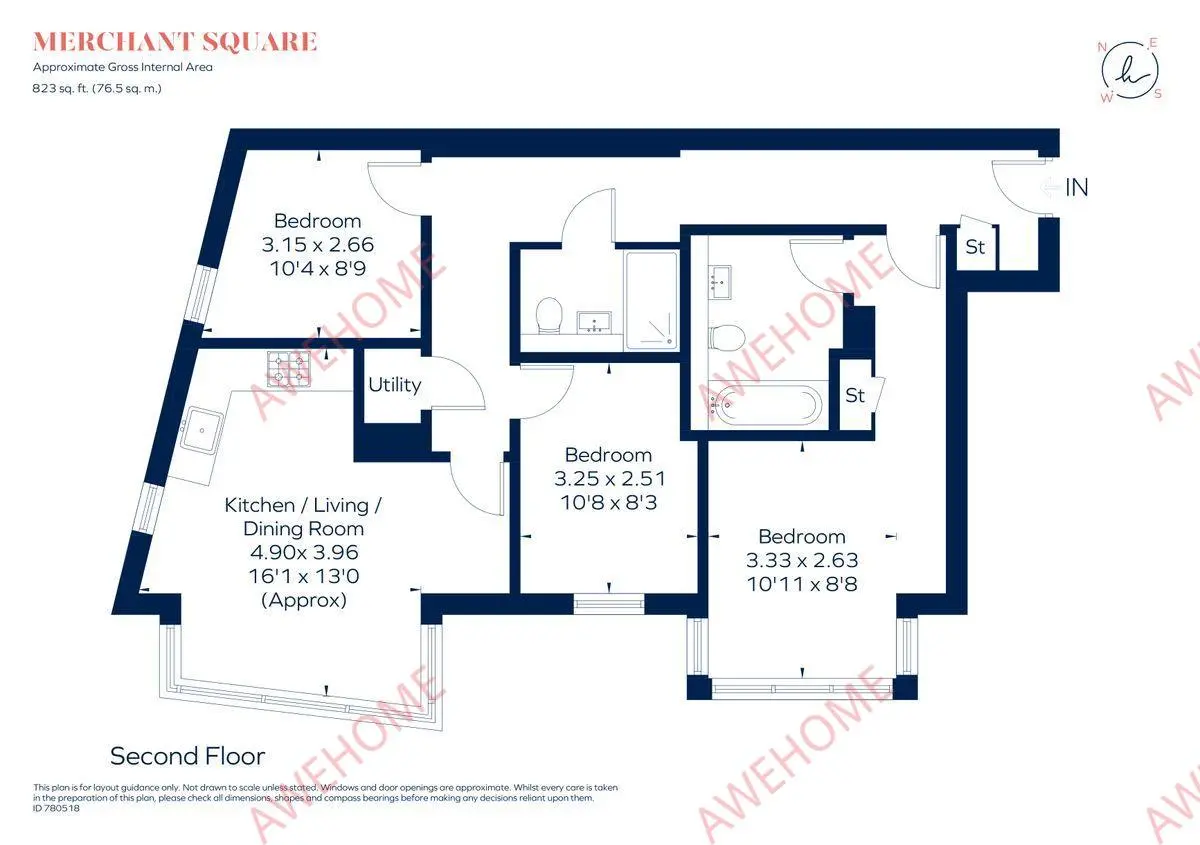 倫敦租房Merchant Square East 3B