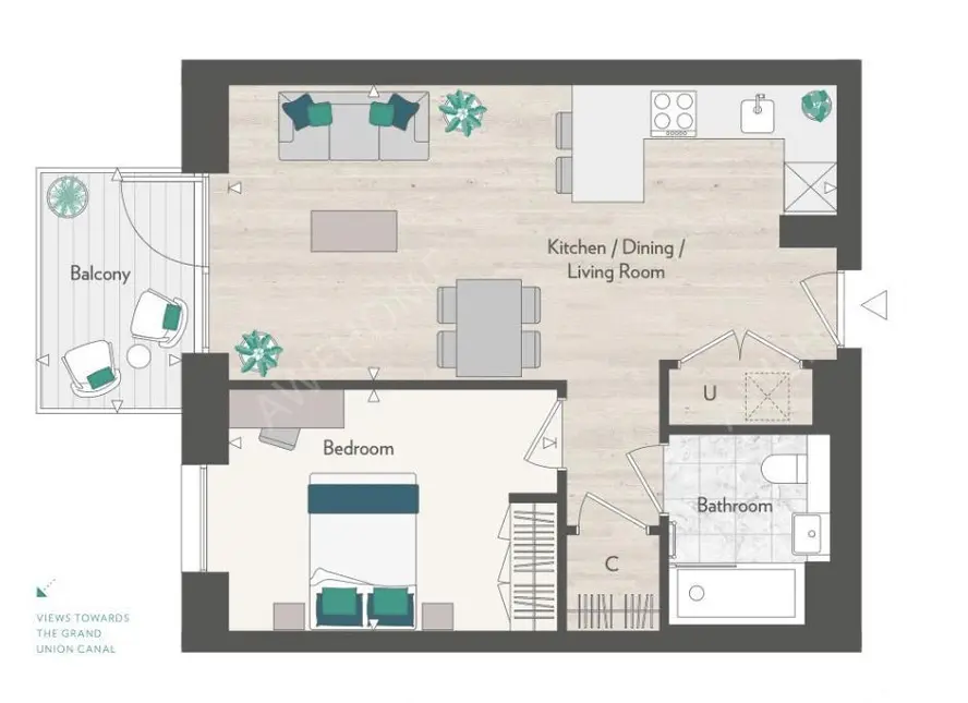 倫敦租房Waterview House 1B