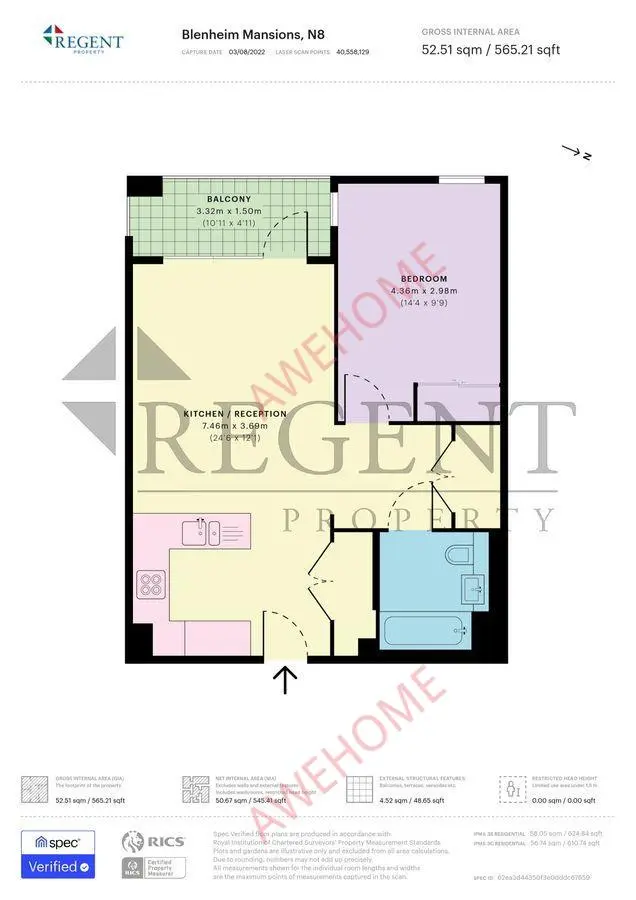 倫敦租房Blenheim Mansions 1B