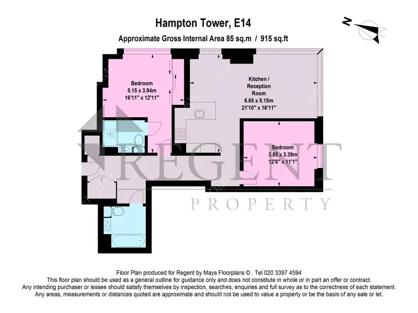 倫敦租房Hampton Tower 2B