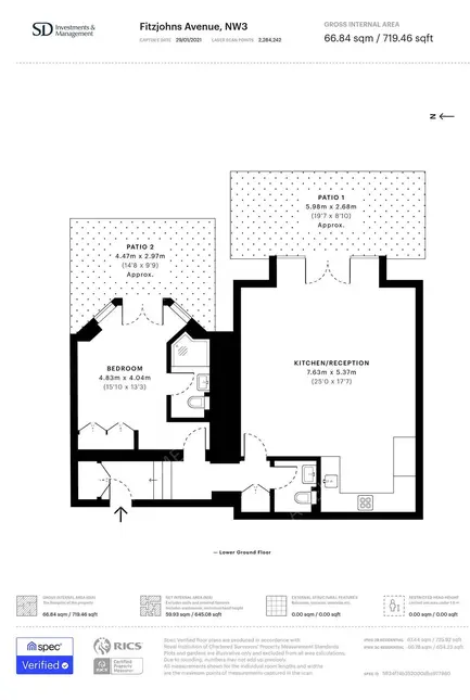 倫敦租房Fitzjohns Avenue 1B