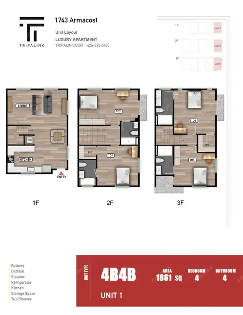 洛杉磯租房1743 Armacost Ave