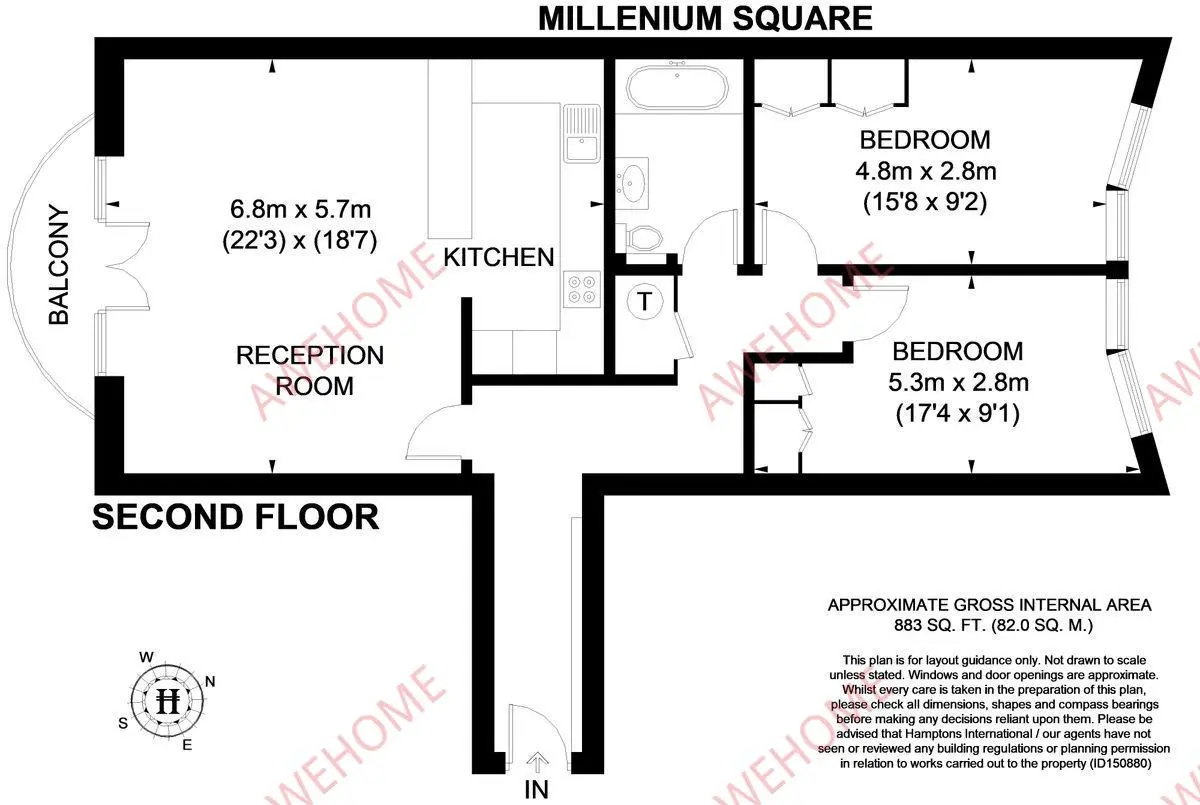 倫敦租房Millennium Square 2B