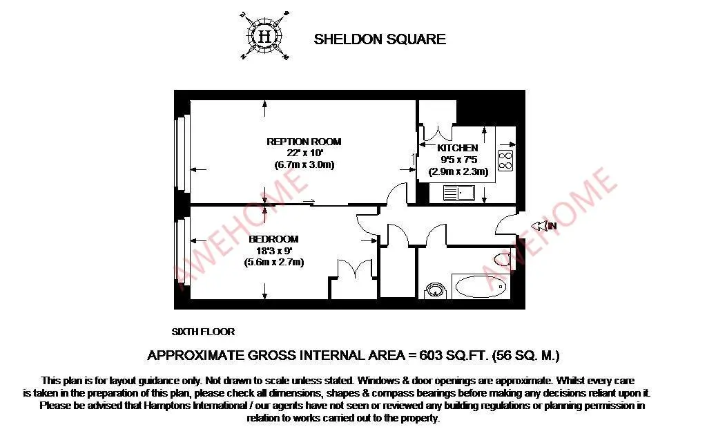 倫敦租房Sheldon Square 1B