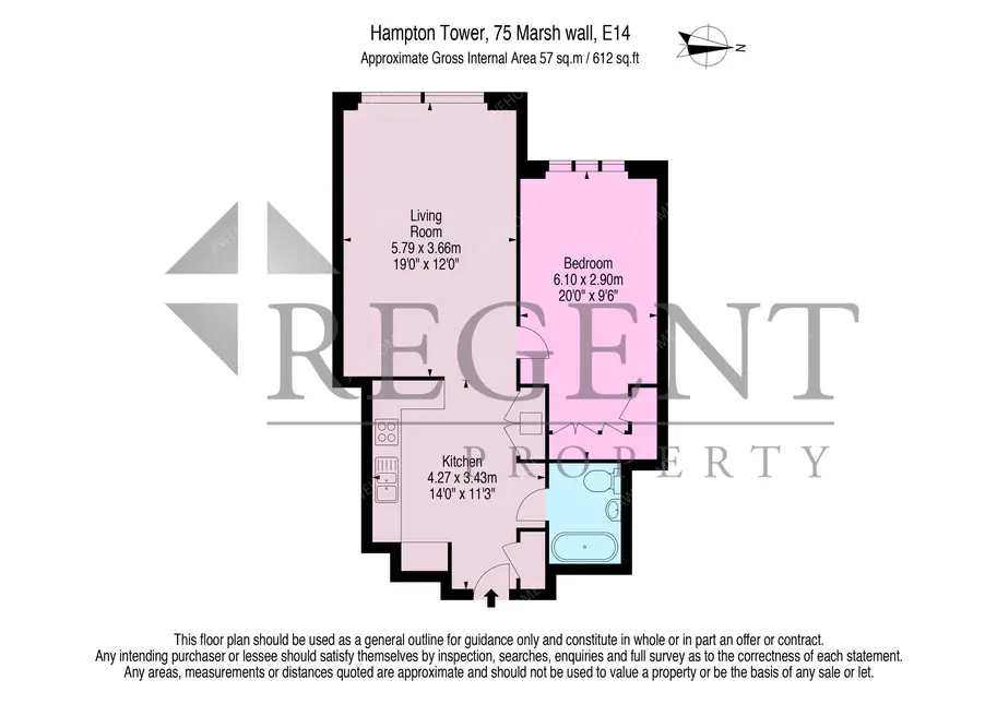 倫敦租房Hampton Tower 1B