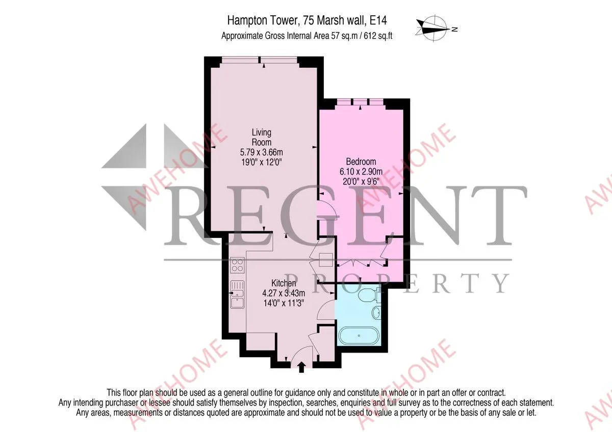 倫敦租房Hampton Tower 1B