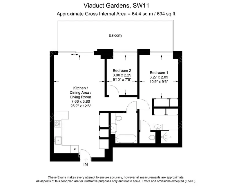 倫敦租房Viaduct Gardens 2B