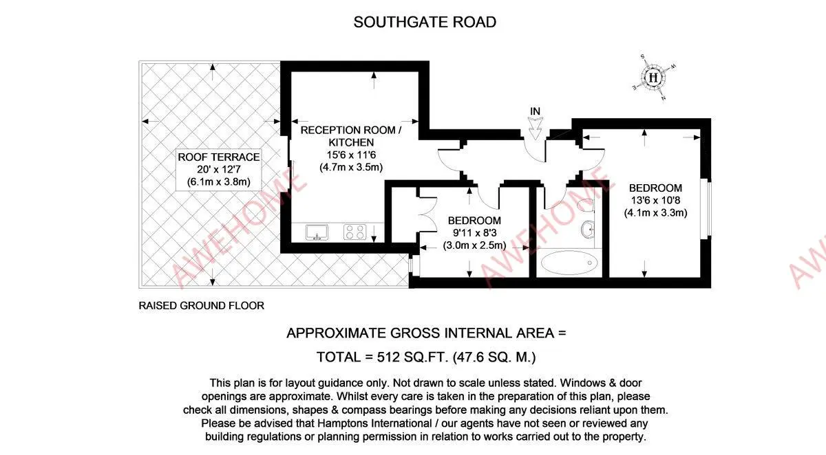 伦敦单身公寓租房[单身公寓]Southgate Road 2B