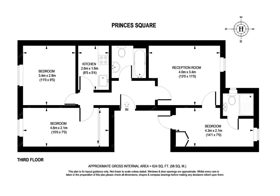 倫敦租房Princes Square 3B