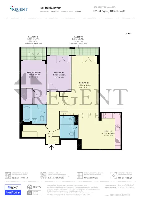 倫敦租房Millbank 2 bed flat