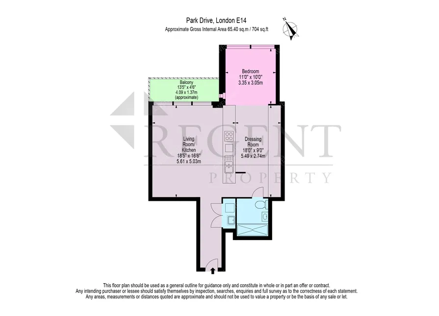 倫敦租房One Park Drive 1 bed flat