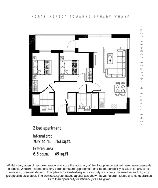 倫敦租房Maine Tower 2 bed flat