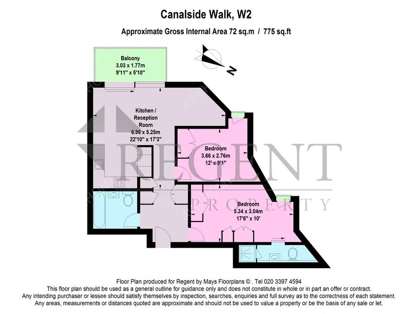倫敦租房Canalside Walk 2 bed flat