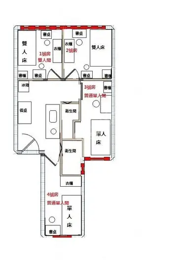 香港租房佐敦学生公寓双人间 拼室友