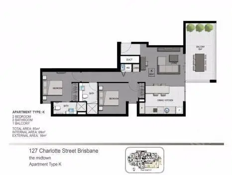 布里斯班租房Brisbane CBD市中心2房带家具带1车库公寓招租