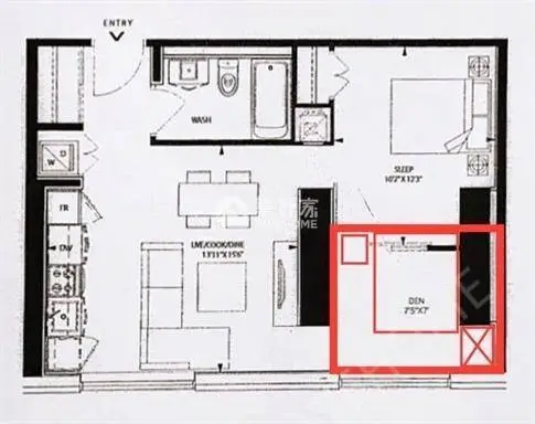 多伦多租房八月出租近多大159 Dundas Street   一室一den出租