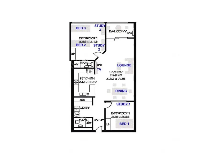 阿德莱德租房阿德莱德市区tower两室公寓