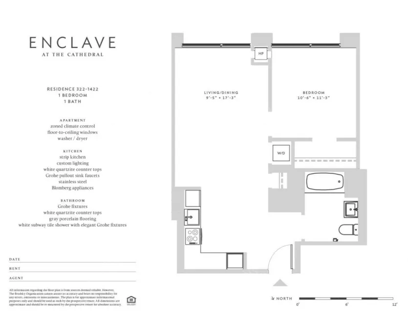 纽约租房哥大周边大楼Enclave1b1b客厅转租