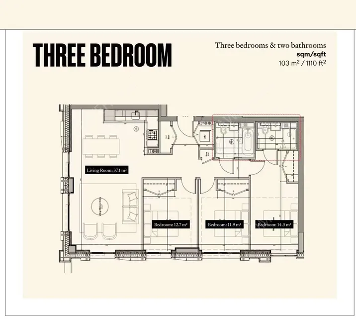 倫敦租房2分鐘步行地鐵站 全新交付3b2b副臥