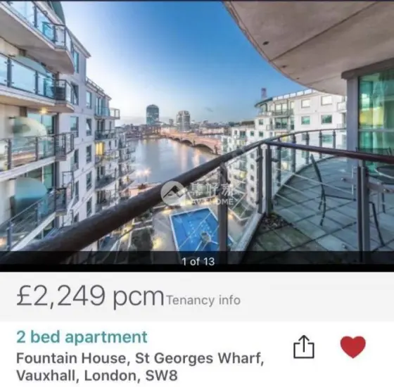 伦敦租房伦敦SW8地区性价比最高的两居室可半年可一年