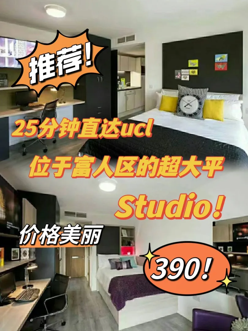 ucl的学生380pw能在伦敦租到什么样的🏠