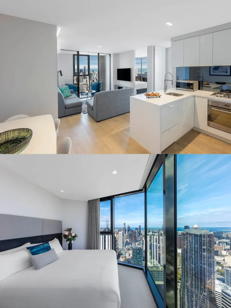 Melbourne - Subletting a one-bedroom apartment with panoramic floor-to-ceiling windows, furnished with furniture and appliances included.