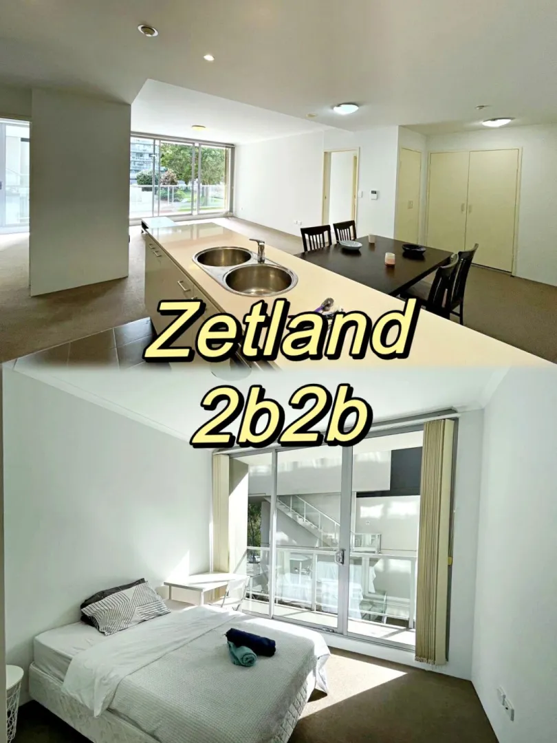 Zetland卧室落地窗的2b2b，阳台风景真好看