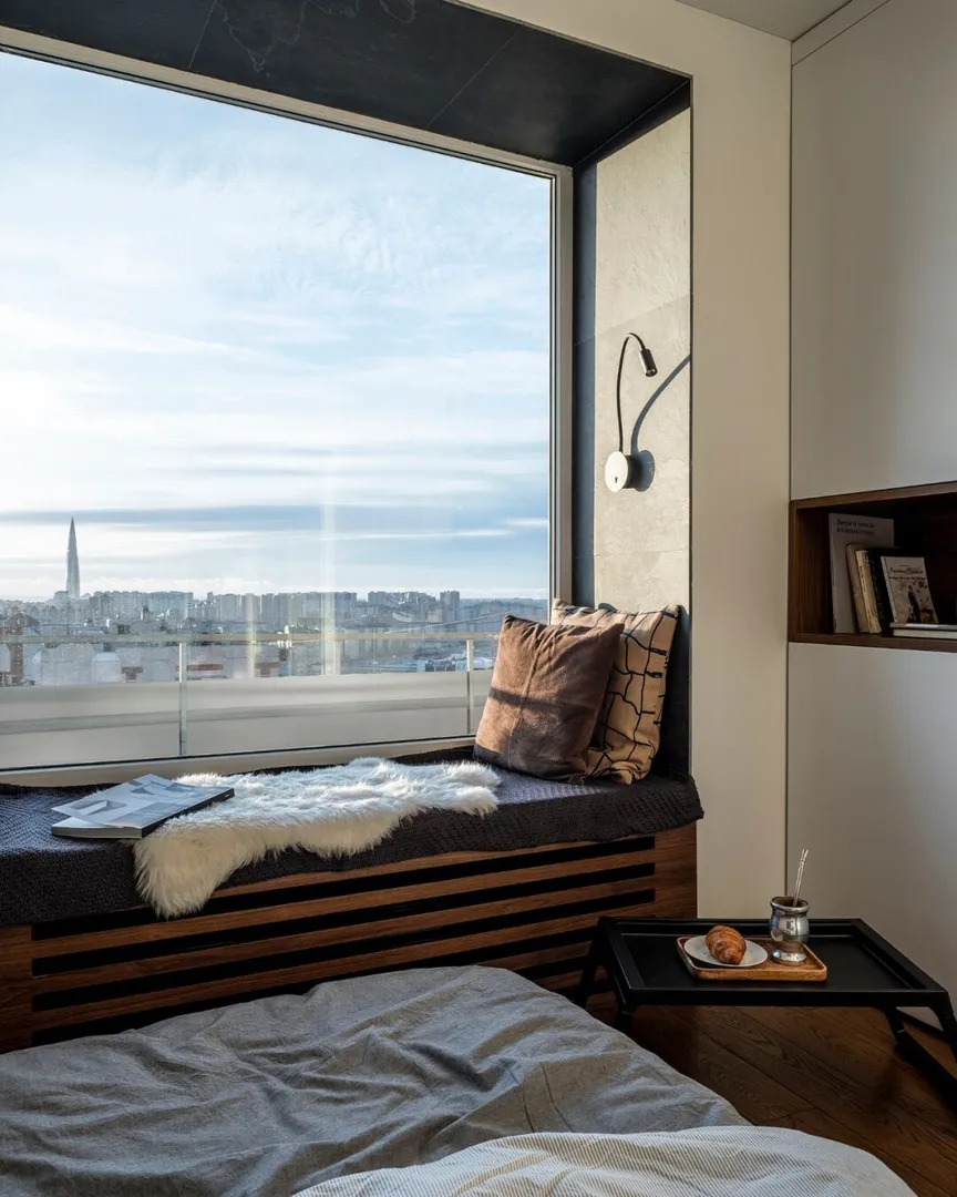 Please, when you go to London, find an apartment with large floor-to-ceiling windows.