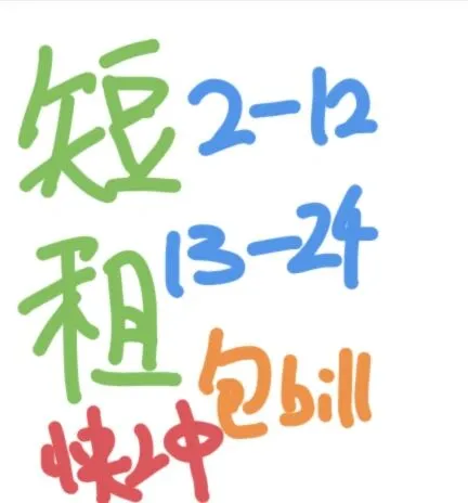 短租短租短租‼️2周起‼️包bill‼️